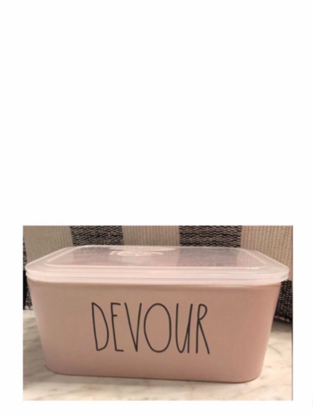 NEW Rae Dunn Pastel Pink Devour Vented Food Storage Container
